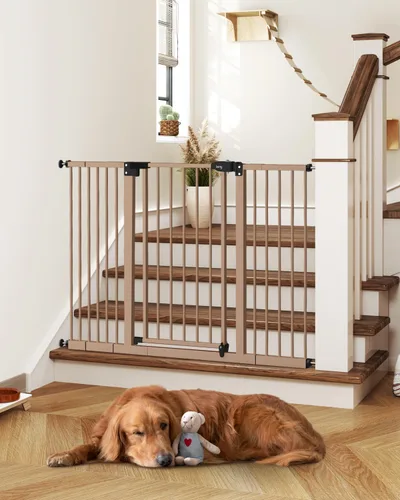 Vista 18 de keny - Puerta de seguridad para perros de 29 a 42.5 pulgadas para escaleras, cierre automático Puerta para mascotas fácil de montar a presión
