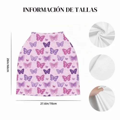 Vista 2 de Lindas fundas de asiento de coche con diseño de mariposa para bebé, multiusos para asiento de automóvil, cubierta de transporte transpirable