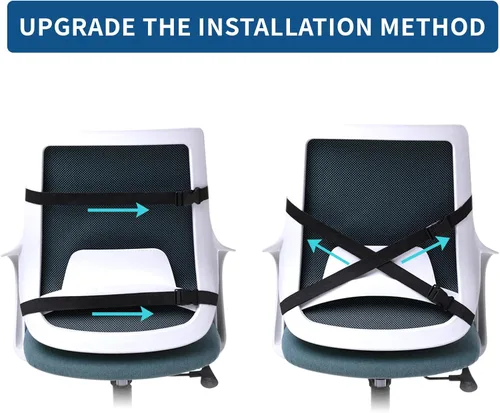 Vista 8 de Cojín de asiento de espuma viscoelástica y almohada de apoyo lumbar para silla de oficina, automóvil, silla de ruedas, almohadilla ortopédica