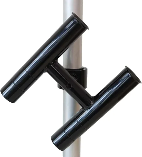 Vista 4 de Soporte para caña de pescar T-Top Twin Aluminio con abrazadera de 1-1/2 ", 1-7/8 ", 2 pulgadas horizontal o vertical torre de pesca/poste