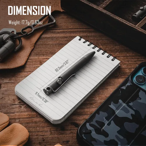 Vista 5 de KeyUnity KP04SW Titanium EDC Bolt Action Pen & KM14SW Titanio EDC Abrebotellas Llavero Clip con Anillo D