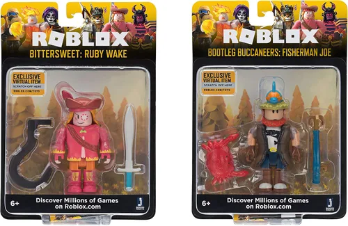 Vista 2 de Roblox Colección Celebrity - Bootleg Buccaneers: Fisherman Joe + Bittersweet: Ruby Wake Two Figure Bundle [incluye 2 artículos virtuales exclusivos]