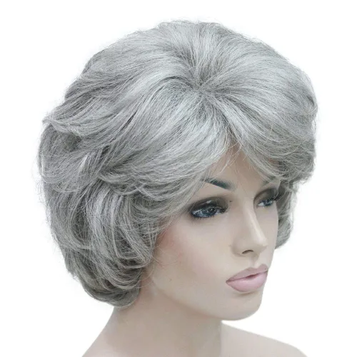 Vista 12 de Lydell Pelucas cortas y onduladas de 6 pulgadas, cabello sintético completo, estilo clásico (12TT26 marrón claro con reflejos)