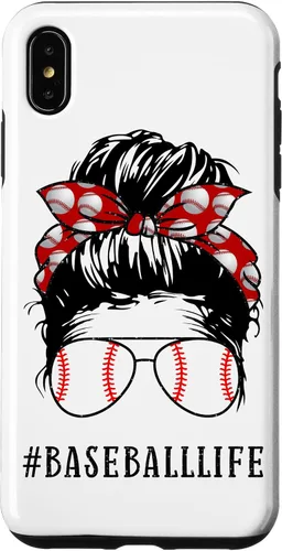 Vista 11 de Mom Messy Hair Bun Aviators Glasses Baseball Mother Life Case for iPhone 17