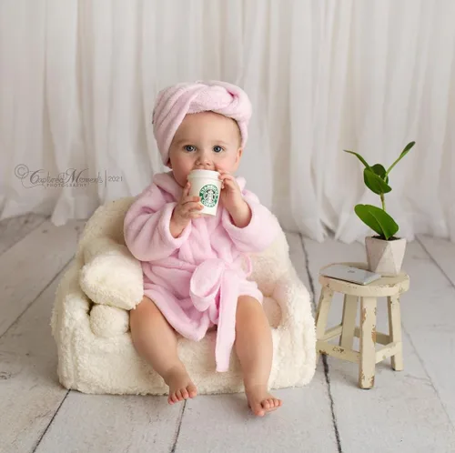Vista 9 de M&G House Accesorios de fotografía para recién nacidos, trajes de baño, accesorios para sesión de fotos de bebé, bata de bebé niña, traje de foto
