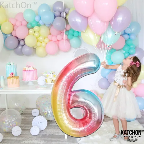 Vista 1269 de KatchOn Globo negro del número 1 de 40 pulgadas, globo de feliz cumpleaños Large Mylar Number One Balloon for 1st Birthday Decorations, Foil