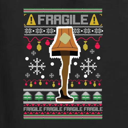 Vista 2 de Wild Bobby Suéter feo de Navidad con lámpara de pierna frágil, sudadera unisex con cuello redondo
