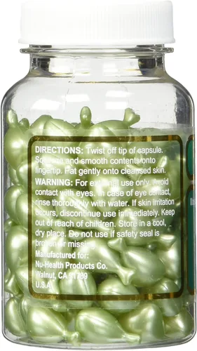 Vista 2 de Aceite para la piel de aloe vera y vitamina E, 90 cápsulas verdes