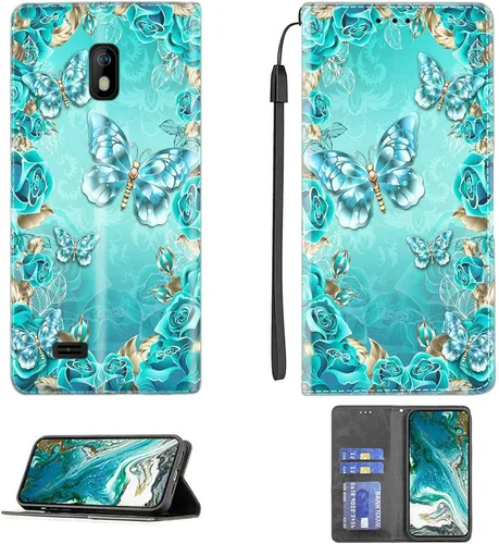 Vista 229 de jioeuinly ATT Motivate 2 - Funda compatible con ATT Motivate 2, funda con soporte abatible y cierre magnético DJS