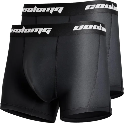Vista 8 de COOLOMG Paquete de 2 pantalones cortos de compresión para niños con Negro