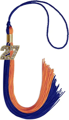 Vista 112 de Endea Graduation Borla de doble color con dije dorado (negro/oro brillante, 2022)