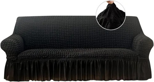 Vista 20 de Qubjus Funda Elástica para Sofá Fundas para Sofá Lavables Funda para Sofá Sillón Cama Protector de Muebles de Fácil Ajuste con Parte Inferior Beige