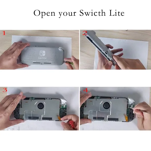 Vista 5 de Juego de repuesto para joystick de Nintendo Switch lite, Kit de herramientas de repuesto para joystick de reparación para Switch lite y controlador