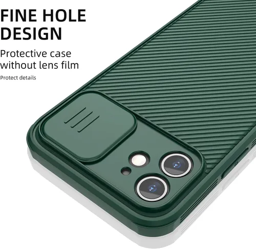 Vista 6 de Funda Magsafe para iPhone 12, funda protectora de cámara para iPhone 12 [compatible con cargador Magsafe] con cubierta deslizante para lente, funda