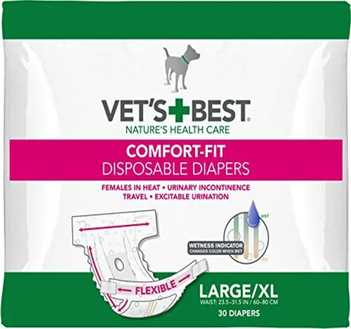 Vista 8 de Vet's Best Comfort Fit - Pañales desechables para perras, absorbentes con ajuste a prueba de fugas, XS, 12