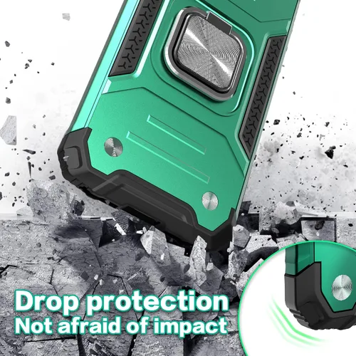 Vista 5 de Funda delgada para iPhone 11 con protector de pantalla, absorción de golpes, resistente a prueba de caídas, con soporte de montaje en automóvil