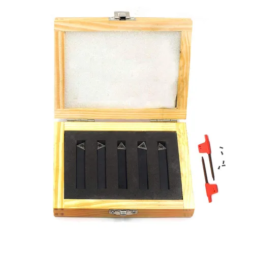 Vista 9 de OSCARBIDE 5/16 "Mini torno de carburo indexable portaherramientas de torneado de carburo de metal, herramientas de torno de metal inserta brocas