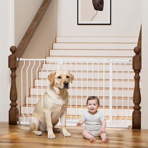 Vista 9 de Puerta para bebés de 29 a 43 pulgadas para escaleras, esenciales para la seguridad del bebé, puerta de cierre automático para puertas, puerta
