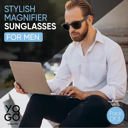 Vista 2 de Yogo Vision Reader Sunglasses for Women and Men, UV400 Tinted Reading Sunglasses 3-Pk