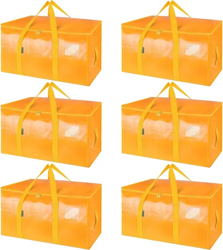 Vista 56 de BALEINE Paquete de 2 bolsas de mudanza de gran tamaño con asas reforzadas, bolsa de almacenamiento resistente para ropa, suministros de mudanza