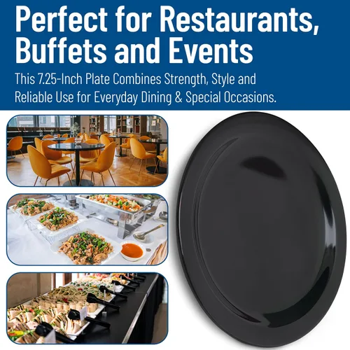Vista 7 de Carlisle FoodService Products Dallas Ware - Plato de ensalada de plástico reutilizable con borde para bufés, hogar y restaurantes, melamina, 7.25