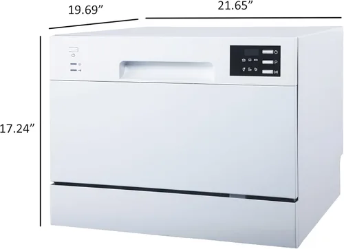 Vista 10 de SPT SD-2225DW Lavavajillas de encimera con arranque retardado y LED, blanco, blanco