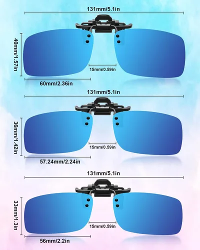 Vista 2 de 5 pares de gafas de sol polarizadas con clip sin borde, gafas de conducción antirreflejos