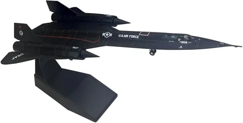 Vista 4 de Modelo de avión militar de metal para colección o regalo de la Fuerza Aérea SR-71 Blackbird de la Fuerza Aérea de los Estados Unidos a escala 1/144