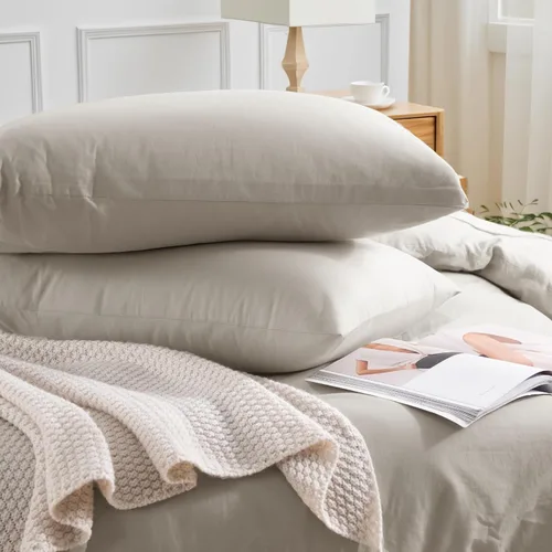 Vista 134 de NEXHOME PRO Funda de edredón Twin XL 100% algodón lavado, transpirable, duradera, texturizada, similar al lino, juego de ropa de cama para el hogar