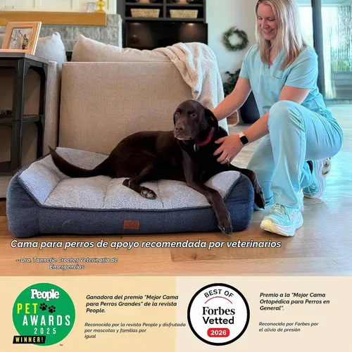 Vista 2 de Bedsure Cama ortopédica para perros de tamaño mediano, camas extra gruesas de apoyo para perros medianos con funda impermeable lavable, cómodo sofá