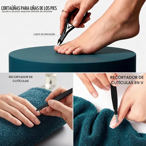 Vista 6 de Utopia Care Juego de manicura profesional para cortaúñas Negro