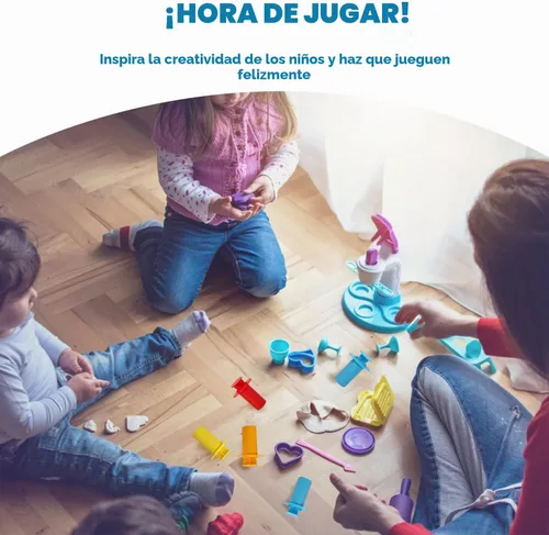 Vista 5 de Juego de extrusoras de masa de diseños surtidos - Juego de 10 Juego de herramientas de masa de arcilla y masa de juego no tóxicas para modelado