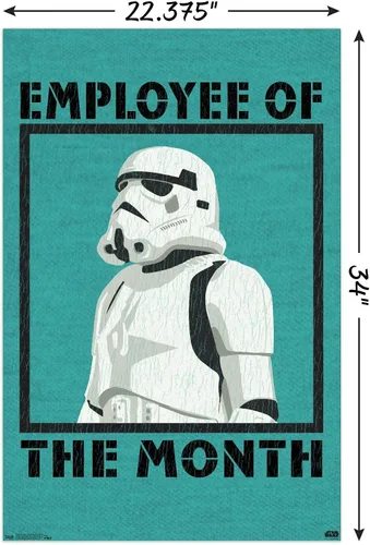 Vista 3 de Trends International Star Wars: Saga - Póster de pared del empleado del mes, 22.375 x 34 pulgadas, paquete de póster y montaje