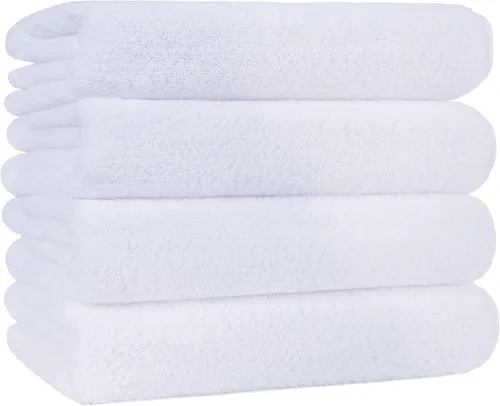 Vista 8 de POLYTE Toalla de baño de microfibra de secado rápido sin pelusas, 57 x 30 pulgadas, paquete de 4 (beige)