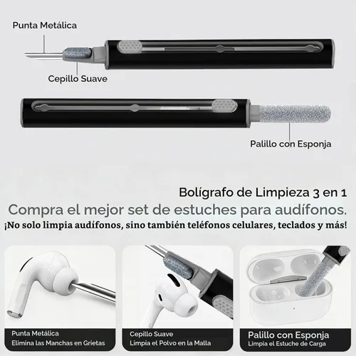 Vista 4 de Compatible con Funda para AirPods Pro 2 con Kit Limpiador, Protectora, Soporta Carga Inalámbrica, Funda para Carcasa de AirPod Pro 3, AirPods 3/4
