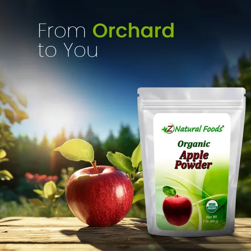 Vista 6 de Z Natural Foods Polvo de manzana orgánico, polvo de superalimento para apoyo digestivo y aumento de energía, ideal para jugos, batidos y recetas