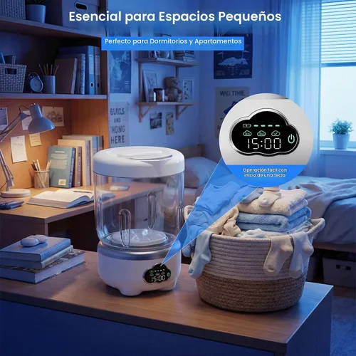 Vista 9 de Lavadora de ropa interior, lavadora portátil, mini lavadora plegable de 1.6 L con 3 modos, máquina de lavandería recargable para calcetines, ropa