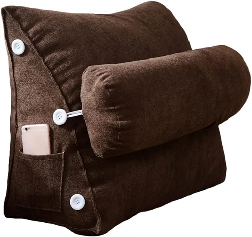 Vista 9 de Cojín de cuña para sofá cama con soporte para el cuello, almohada de apoyo para la espalda, almohadas de lectura para sentarse en la cama