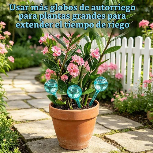 Vista 5 de Globo de riego automático para plantas, 6 estacas de riego automático de plantas, sistema de bulbo de riego automático de plantas, dispositivo