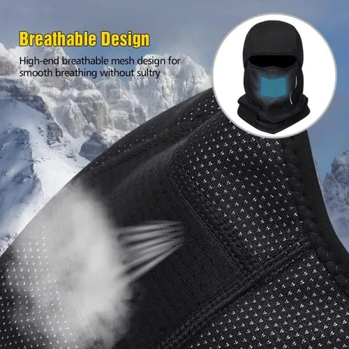 Vista 6 de Máscara facial de esquí resistente al viento retención térmica unisex ahorro de calor impermeable resistente a la intemperie protección UV