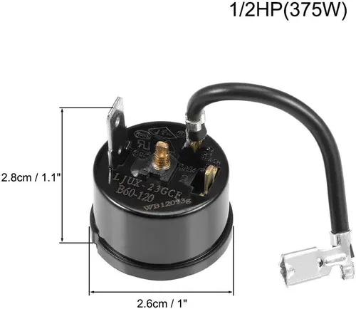 Vista 8 de Pieza de repuesto NUEVO 1/2HP 375W Refrigerador Protector de sobrecarga térmica Compresor