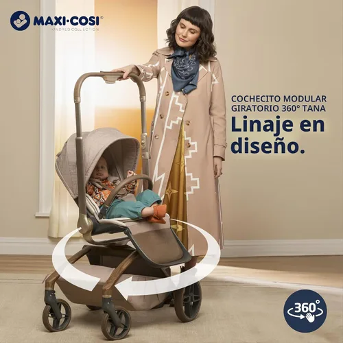 Vista 2 de Maxi-Cosi Tana 360 - Cochecito modular giratorio, cochecito y asiento de coche, sistema de viaje combinado, patrimonio natural