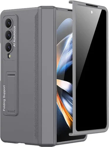 Vista 11 de Miimall Funda para Samsung Galaxy Z Fold 4 con protector de pantalla de privacidad, soporte ajustable integrado y protección magnética de bisagra