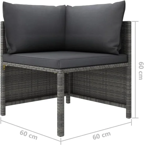Vista 2 de Sofá de patio de 3 plazas con cojines, cómodo sofá, sofá al aire libre, sofá de patio, muebles de exterior, para patio, porche, césped, jardín o Gris
