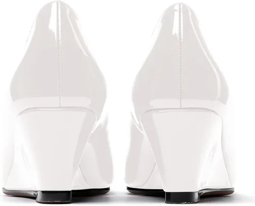 Vista 4 de WAYDERNS Zapatos de tacón bajo con punta cuadrada de charol para mujer, 2 pulgadas