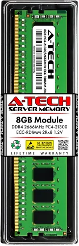 Vista 160 de A-Tech 4GB DDR4 2133MHz PC4-17000 ECC RDIMM 1Rx8 Single Rank 1.2V ECC Registered DIMM de 288 pines Módulo de actualización de memoria RAM