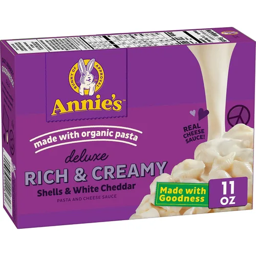 Vista 14 de Annie's Macarrones y queso de lujo con pasta orgánica, conchas y cuatro quesos, 11.3 onzas (paquete de 12)