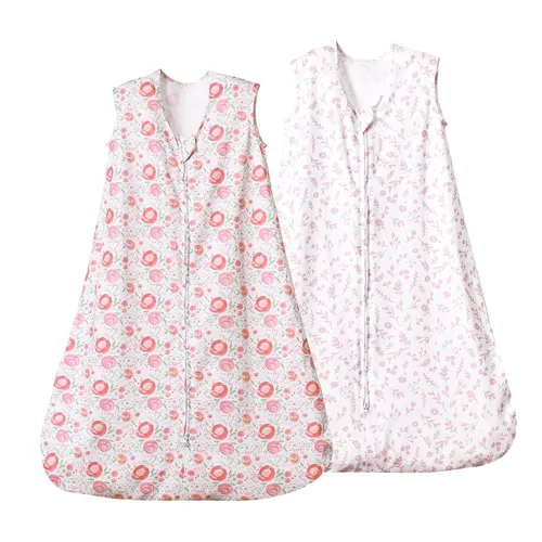 Vista 10 de david's kids Saco de dormir 100% algodón orgánico para bebé de 6 a 12 meses, mantas suaves para bebé con cremallera de 2 vías, paquete de 2 cómodos