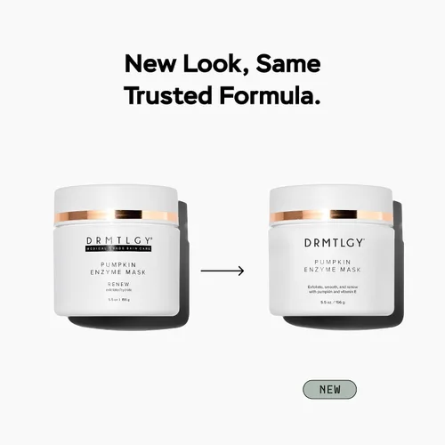 Vista 2 de DRMTLGY Máscara facial de enzima de calabaza con cuentas de jojoba. Máscara facial exfoliante suave de calabaza para opacidad, tono de piel