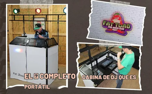Vista 9 de FAT TOAD Cabina de DJ con paquete de soporte de armadura de iluminación de 8 pies (Serie QuickFOLD) – Fachada plegable con cubierta de scrim